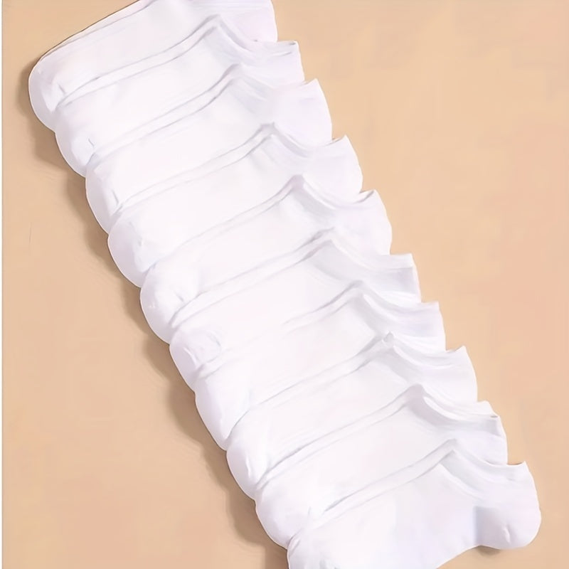 Women's Ankle Socks 10/20/40 Pairs Breathable Polyester Spandex Solid Color Lightweight Knit
