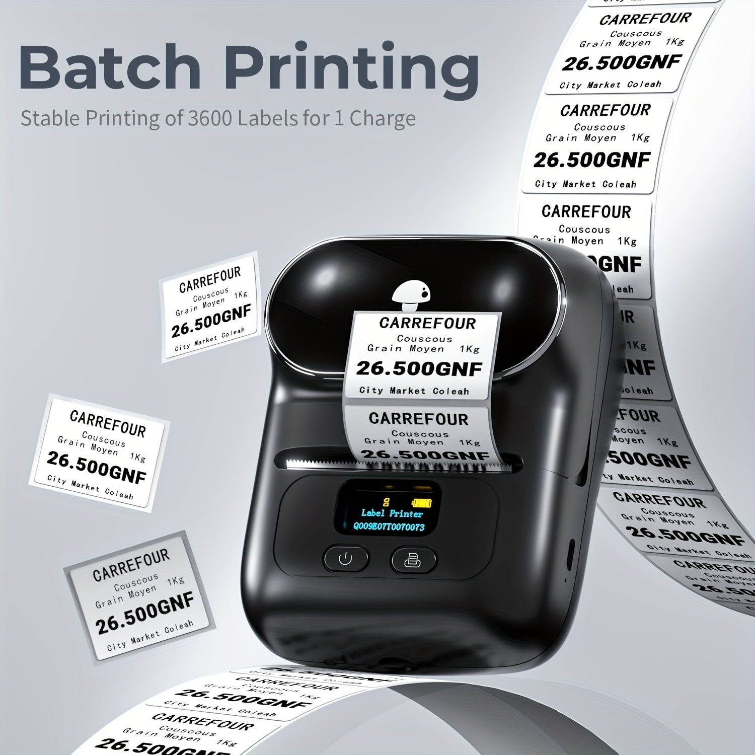 Mini Wireless Thermal Label Printer for Small Business Home Office 0.8-2 Inch