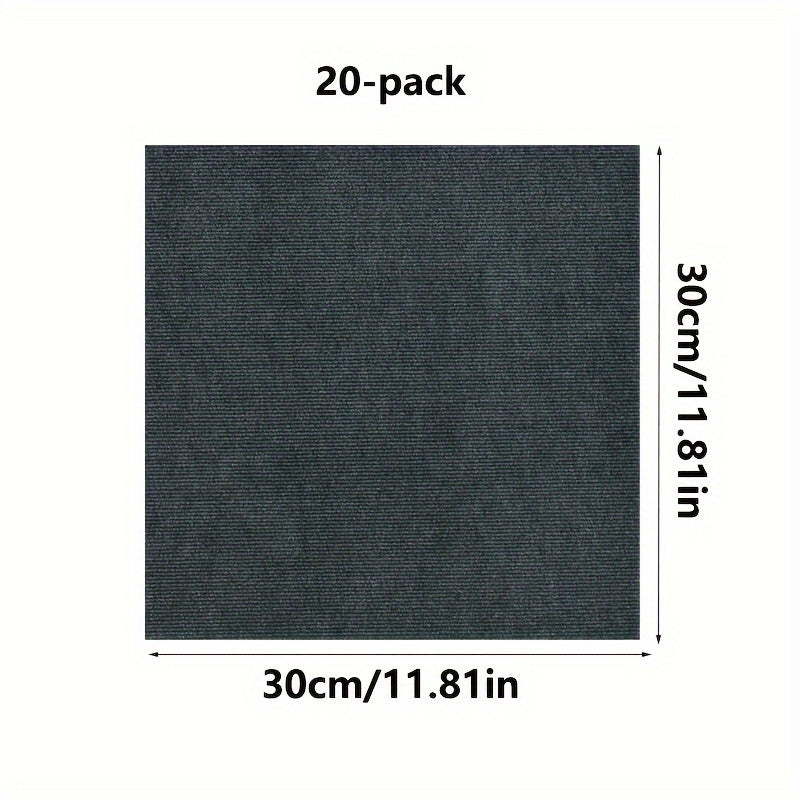 10/20/30 Paket Shakllar va Chiziqlar O'z-o'zidan yopishqoq Gilam Plitalari Ofis va Tijorat Pollari uchun, Oson Qopqoq va Yopishtirish O'rnatilishi, O'lchamga Mos Kvadrat Kvadratlar.