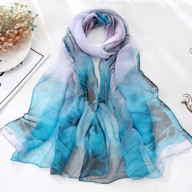 Women’s Printed Chiffon Scarf Soft Breathable Travel Shawl