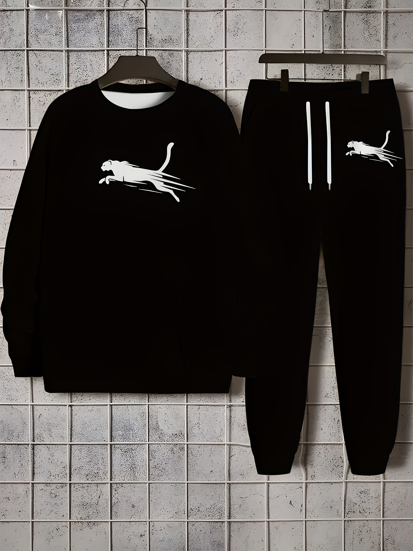 Men's Casual Print Long Sleeve Polyester Outfit