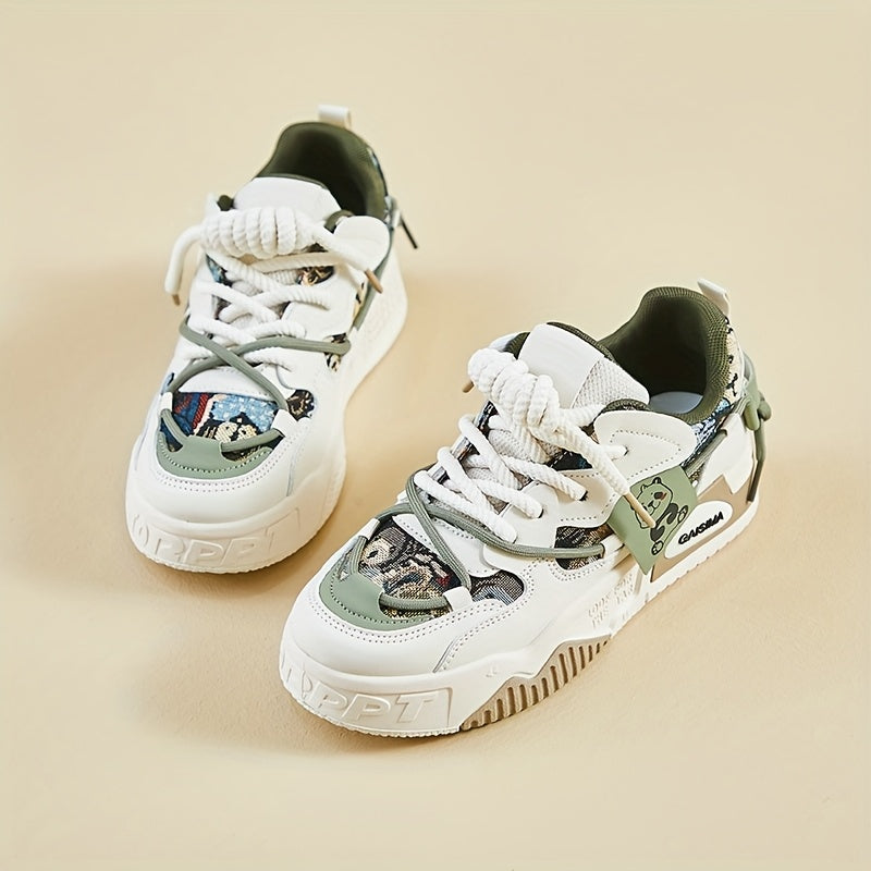 Women's Casual Low-Top Sneakers Spring 2025 Thick Sole Lightweight Lace-Up