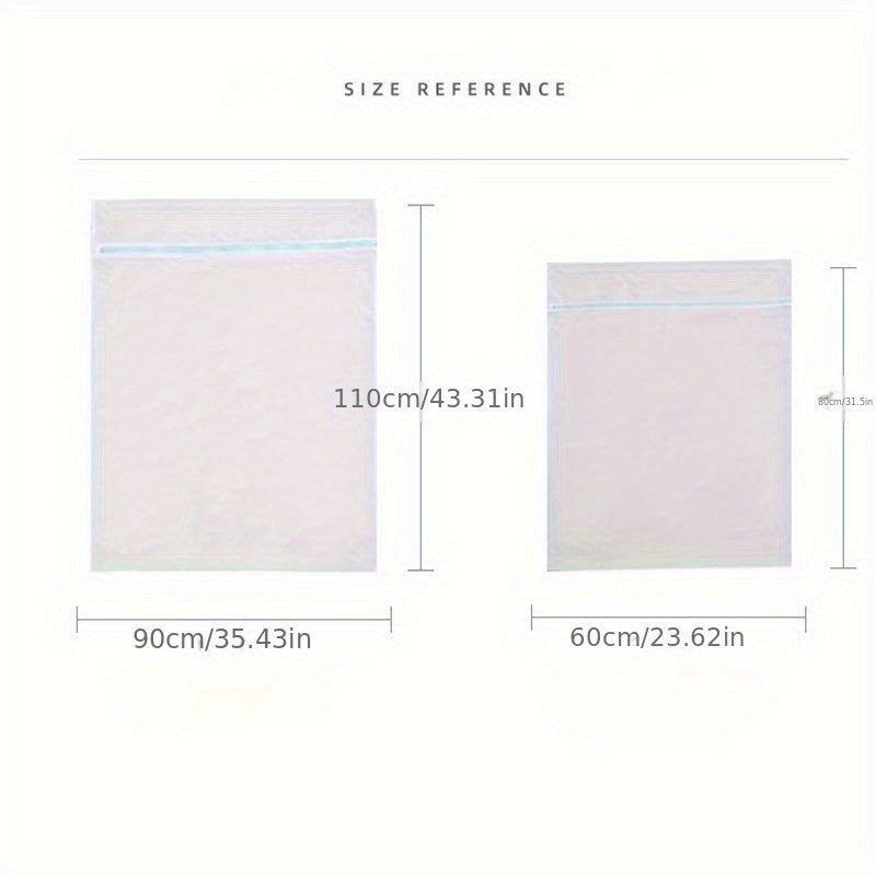 Laundry Bag with Zipper Closure and Mesh Cover, Sturdy Non-Woven Polyester, Rectangle Design