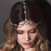 Bridal Headband with Rhinestone Chain for Women Elegant Hair Accessory