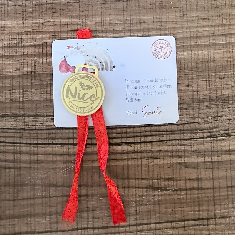 Acrylic Christmas Decoration Medal with Greeting Card No Electricity Needed