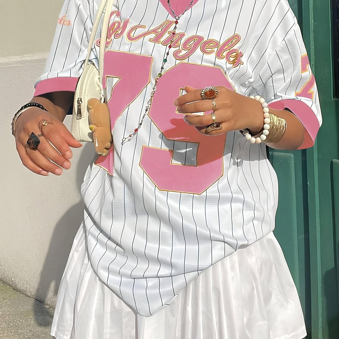 Plus Size Women's V-Neck T-Shirt Color Block Casual Top Summer Polyester Spandex