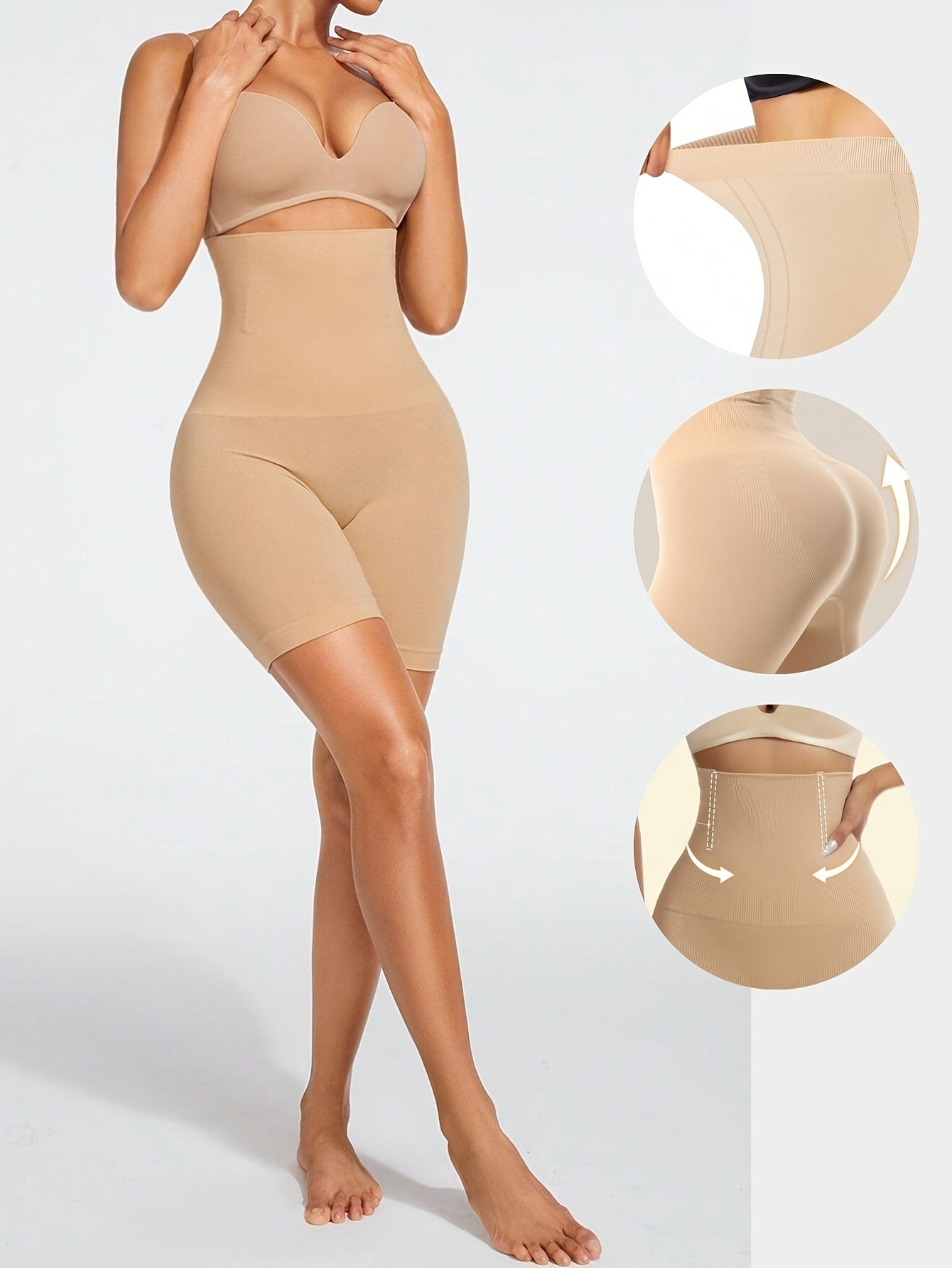 Women’s Seamless High Waist Shapewear Shorts Tummy Control Butt Lifting Slimming