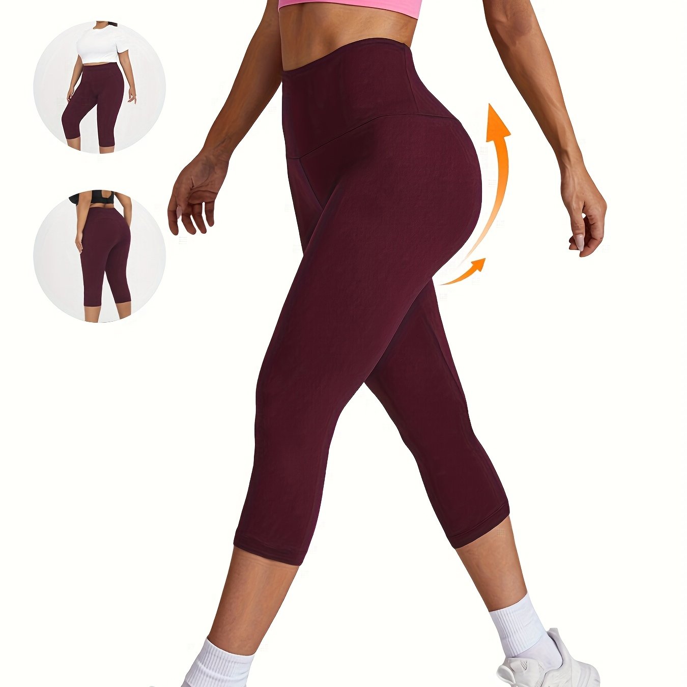 Women's Plus Size High Waist Soft Stretch Biker Yoga Leggings