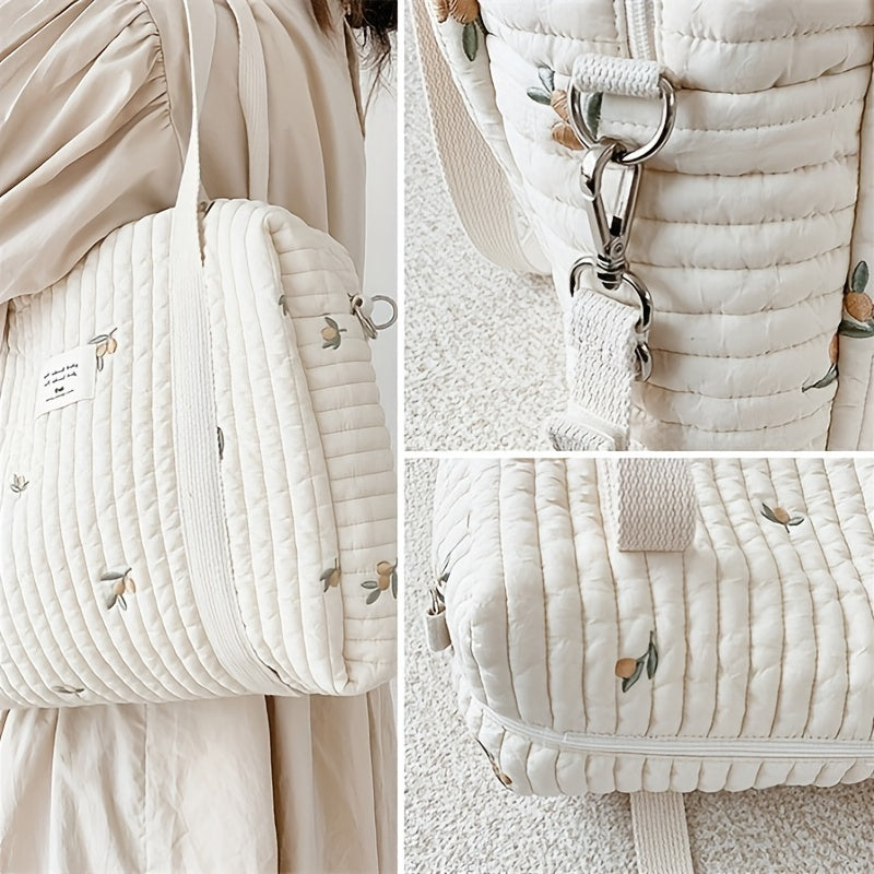 Универсальная вышитая стеганая сумка для мамы с множеством функций: сумка для подгузников, утолщенная сумка для коляски - идеально подходит для Хэллоуина, Дня благодарения и рождественского подарка.