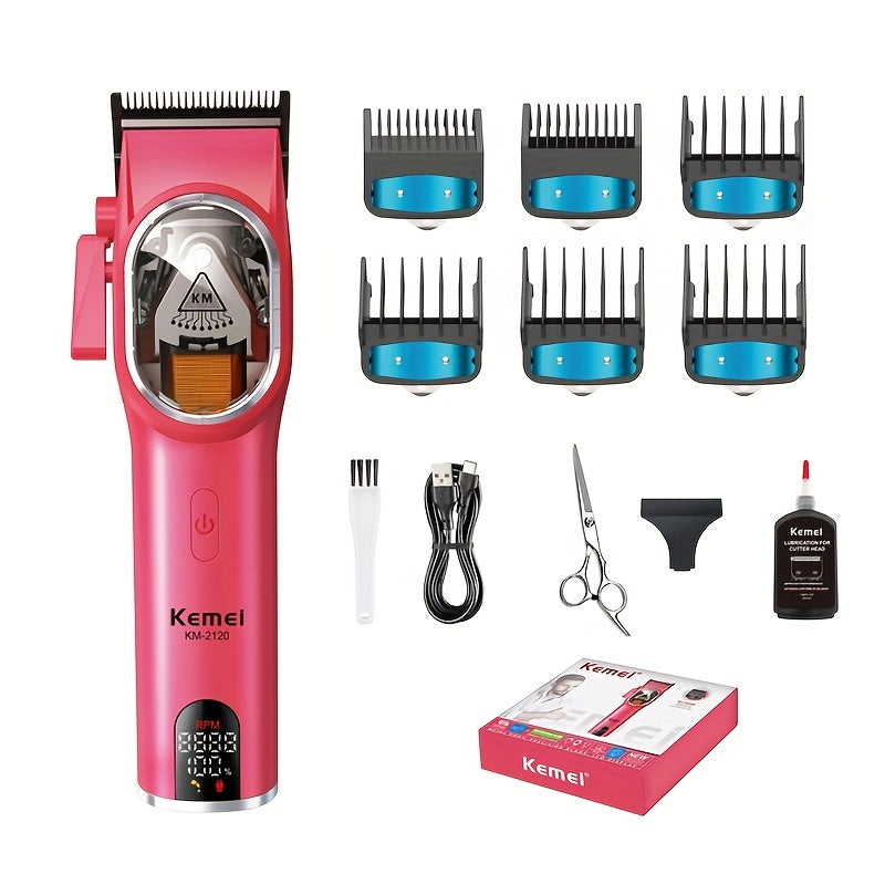 Professional Hair Clippers DLC Blade Micro-Tuning USB Rechargeable LCD Display Lithium Battery 2120