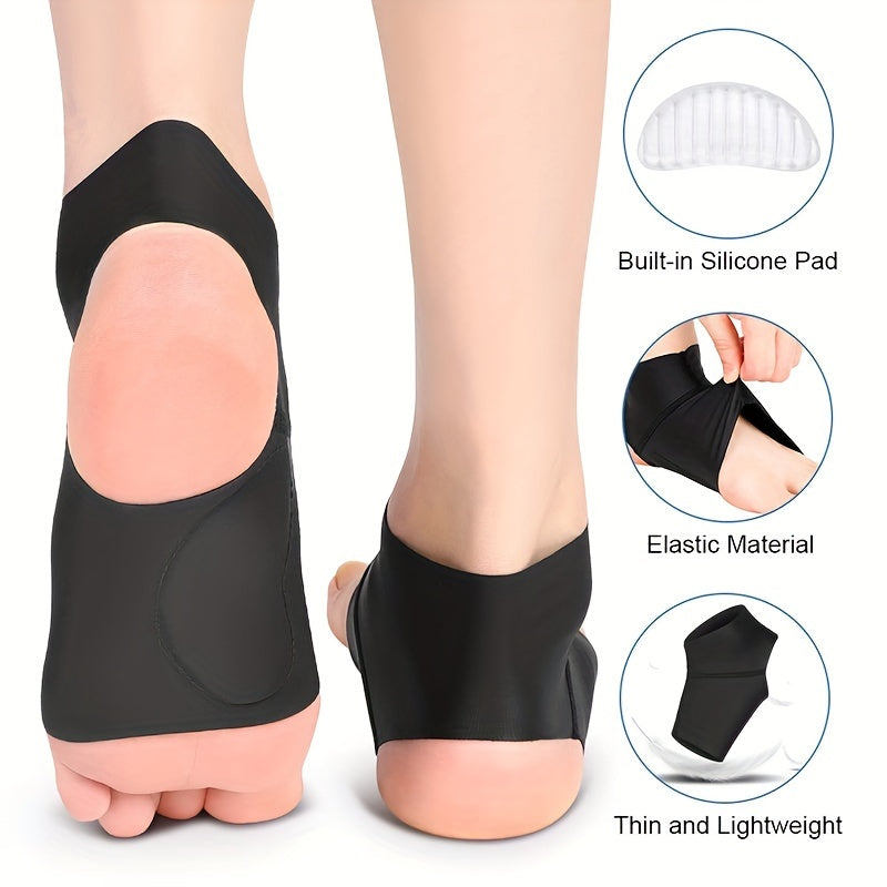Unisex Compression Arch Support Brace with Gel Pads for Running and Daily Use