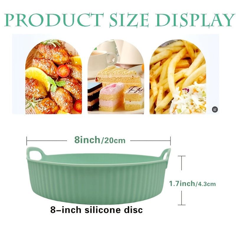 Reusable 8-Inch Silicone Air Fryer Liner Non-Stick High Temperature Basket Mat