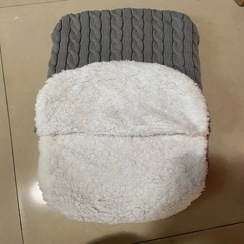 Baby Fleece Bag for Infants Thick Knitted Warm Stroller Bag