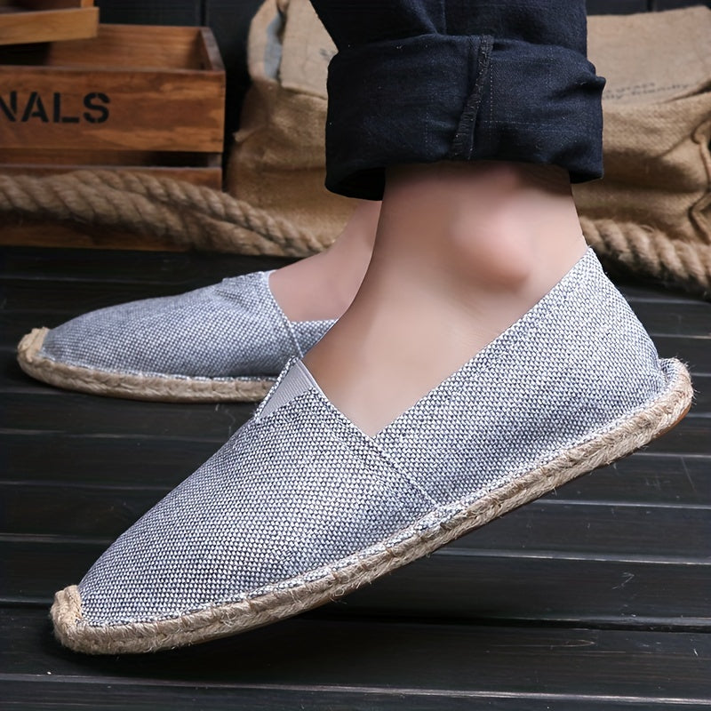 Men's Canvas Slip-On Espadrilles Casual Loafers for Walking and Comfort