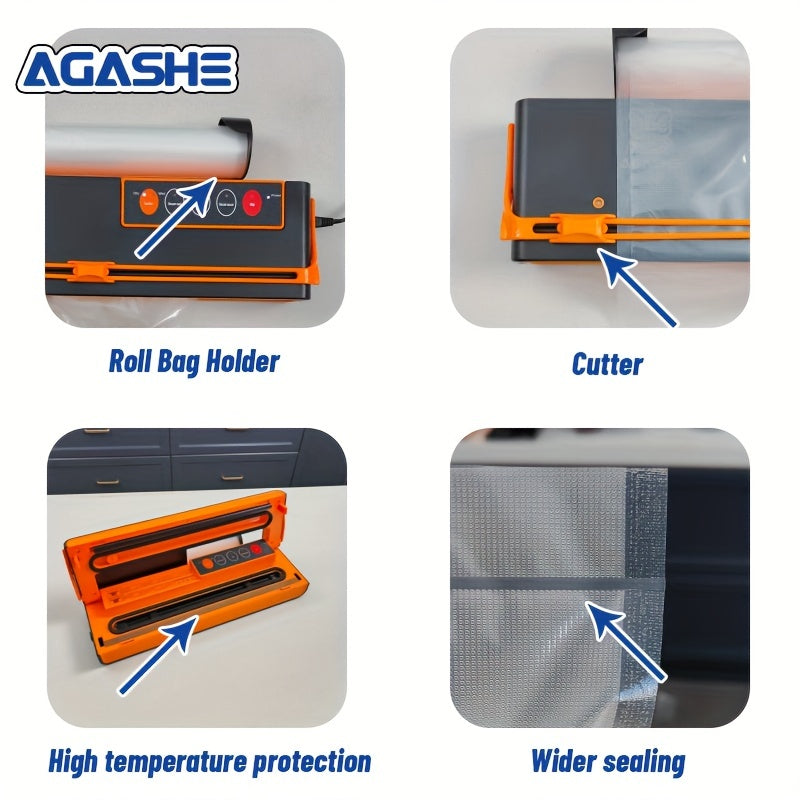 Vacuum Sealer Machine 75Kpa for 32cm Bags with Roll Holder Cutting Knife