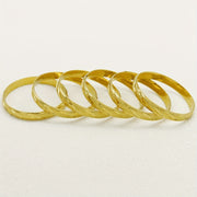 Set of 6 Gold Plated Copper Bangles for Women Adjustable Diagonal Pattern Wedding Gift