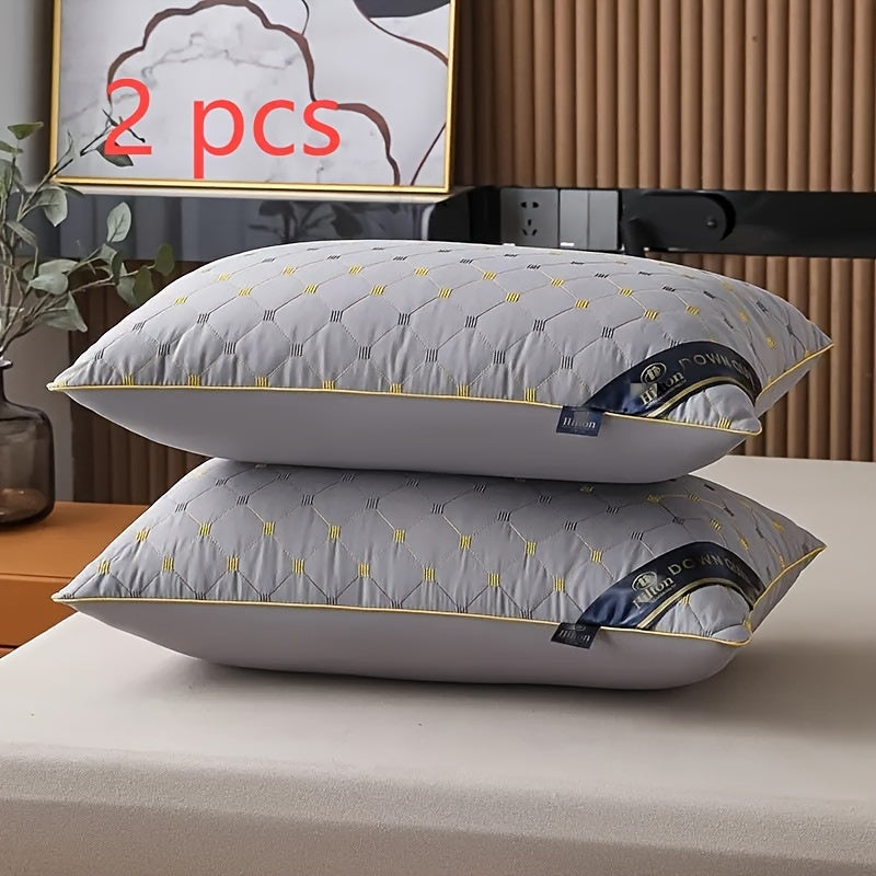 White 3D Pillow Cores with High Neck Support Set 48x76 cm Polyester Geometric Pattern