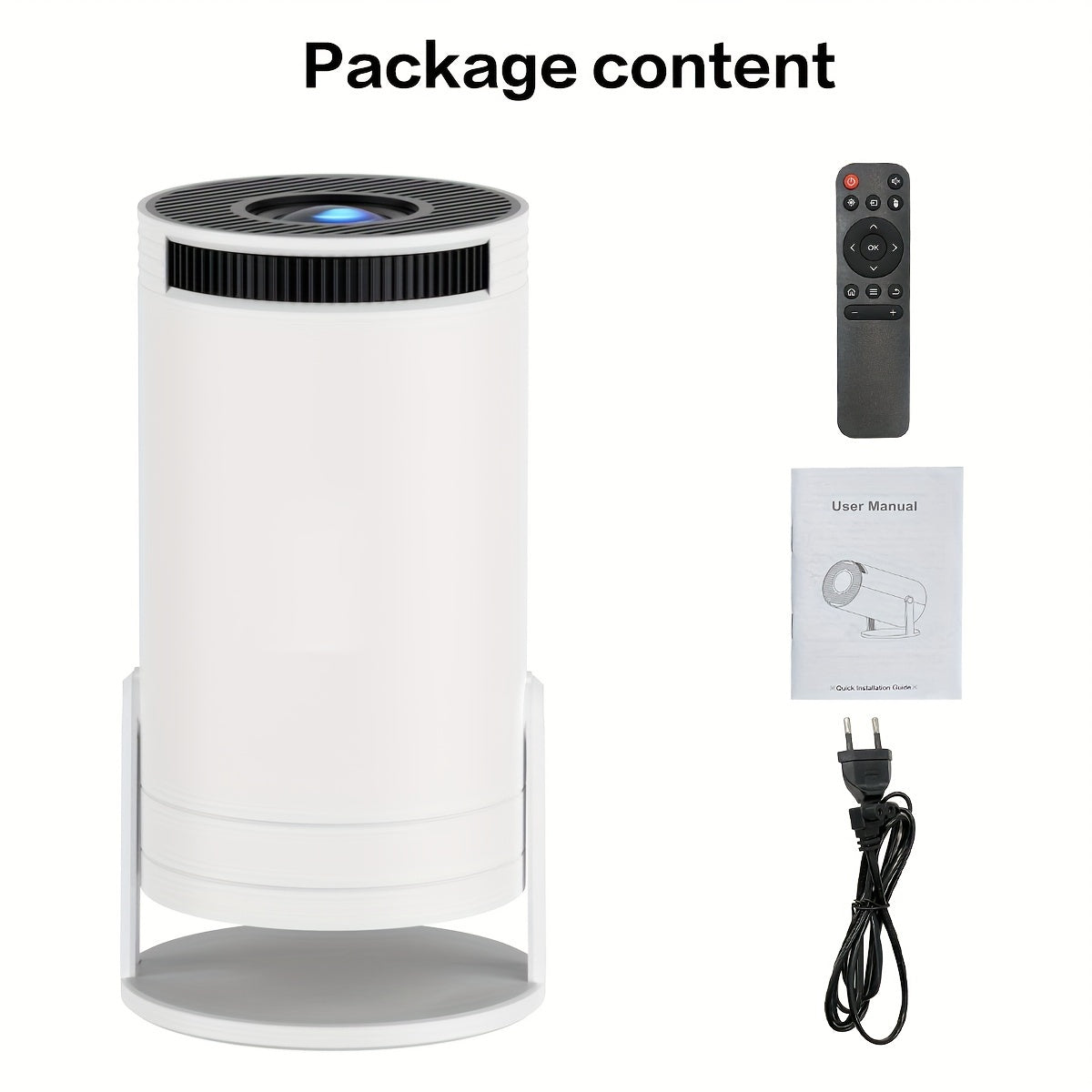 Portable Mini Projector Supports 1080P WiFi5.2 Bright Home Office