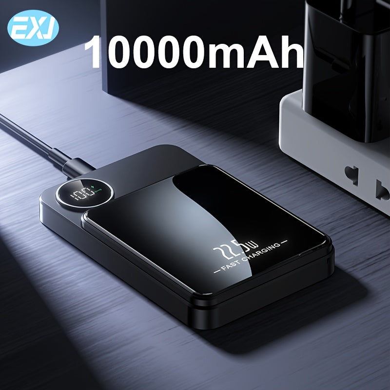 Портативный магнитный беспроводной аккумулятор емкостью 10000 мАч с USB-C и LED-дисплеем для iPhone 12-16