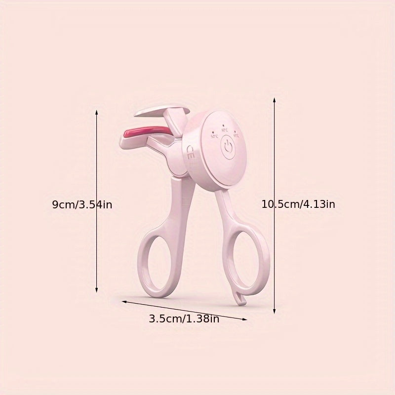 Pink USB Rechargeable Electric Eyelash Curler with 3 Temperature Settings