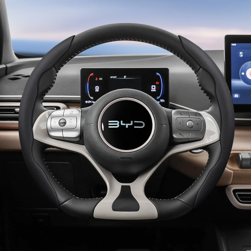 Universal Breathable PU Leather Steering Wheel Cover 2PCS Anti-Slip Durable