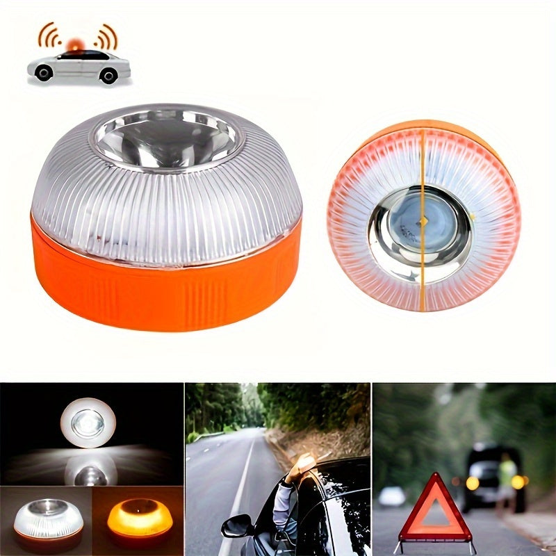 Linterna LED de advertencia de emergencia para coche, con inducción magnética, lámpara de seguridad vial amarilla y blanca