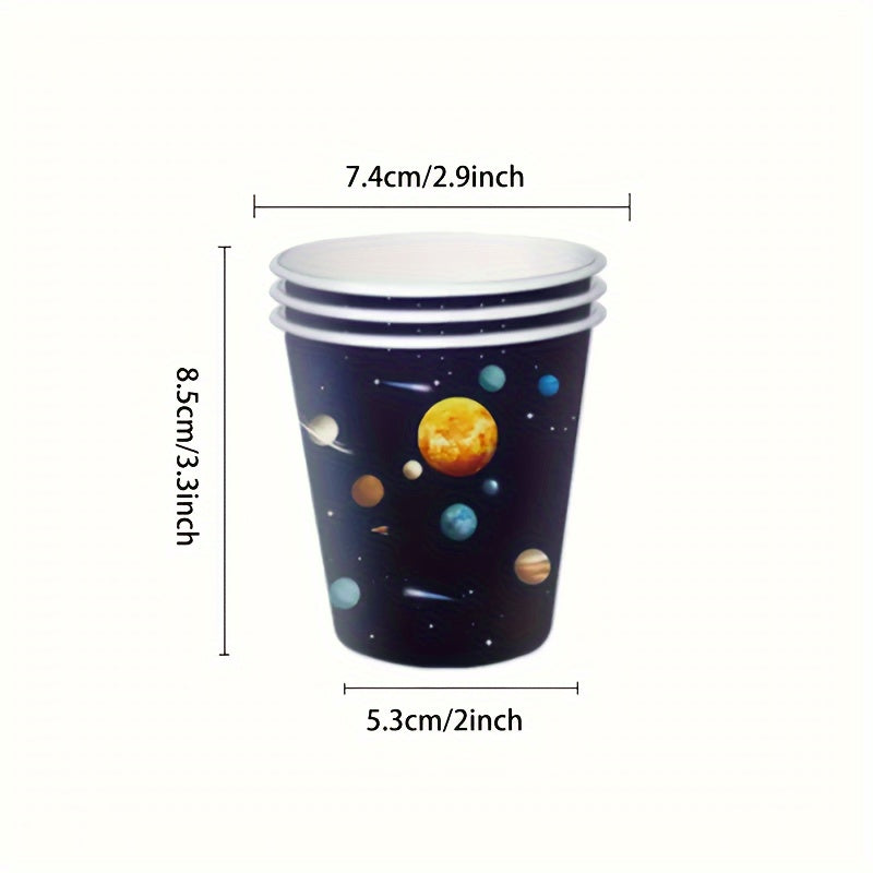10-Piece Space Party Supplies Set Galaxy-Themed Paper Plates Cups Napkins for Birthday