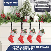 Set of 2 Metal Christmas Stocking Hooks for Fireplace Mantel or Table Edges