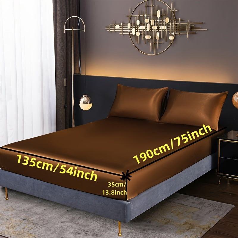 3-Piece Fitted Sheet Set with Pillowcases Polyester Bedding Soft Skin-Friendly