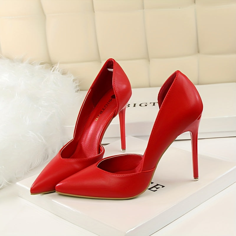 Ayollar uchun pushti stilletto poyabzal, nuqtali oyoq, 4 dyuymli baland poyabzal, klub uchun