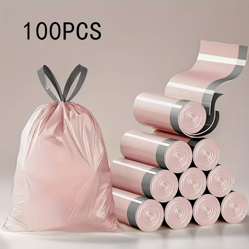 Extra Thick Polyethylene Drawstring Trash Bags Multipurpose Tear-Resistant for Household and Pet Waste
