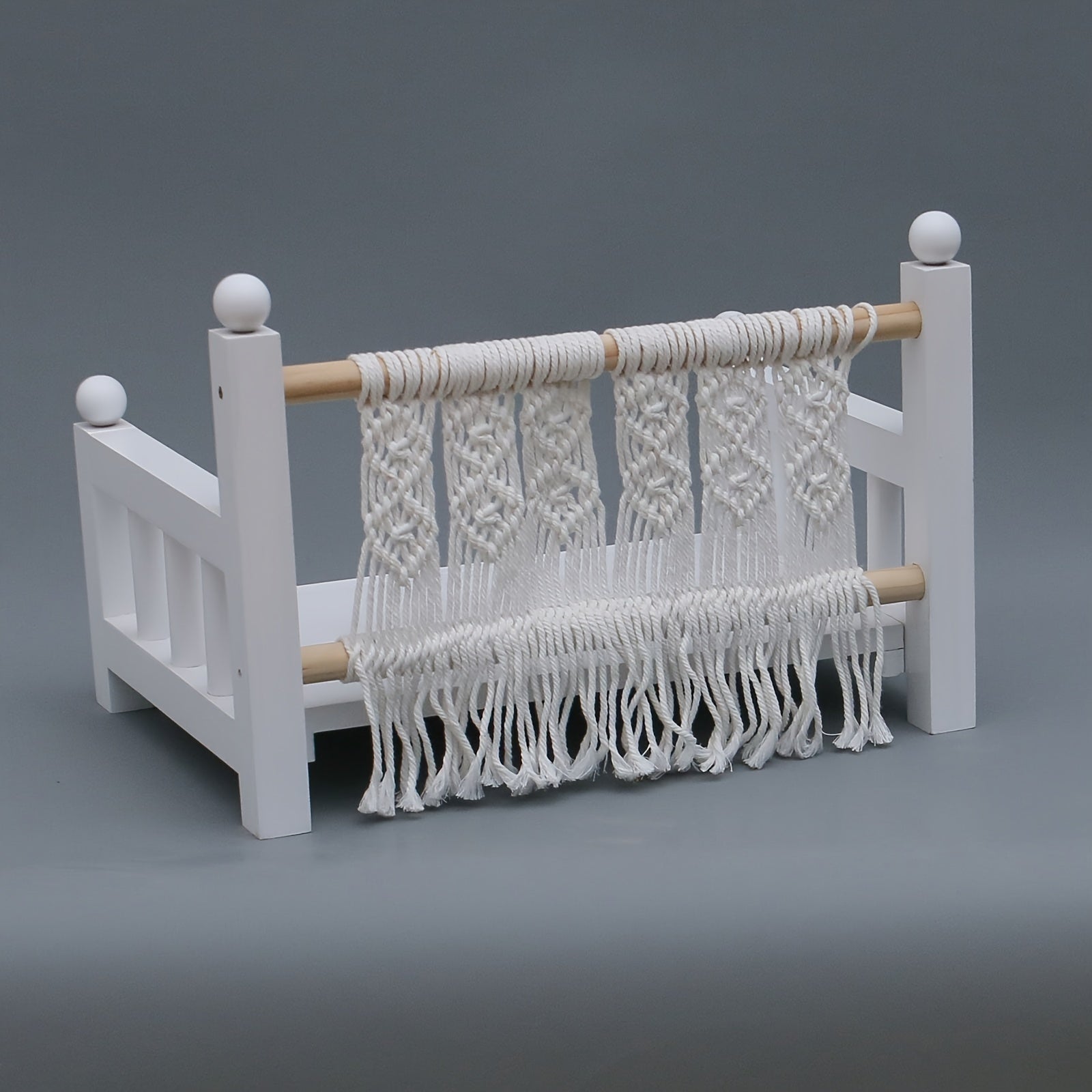 Baby Photography Props White Wooden Crib Bed for Newborn Photos