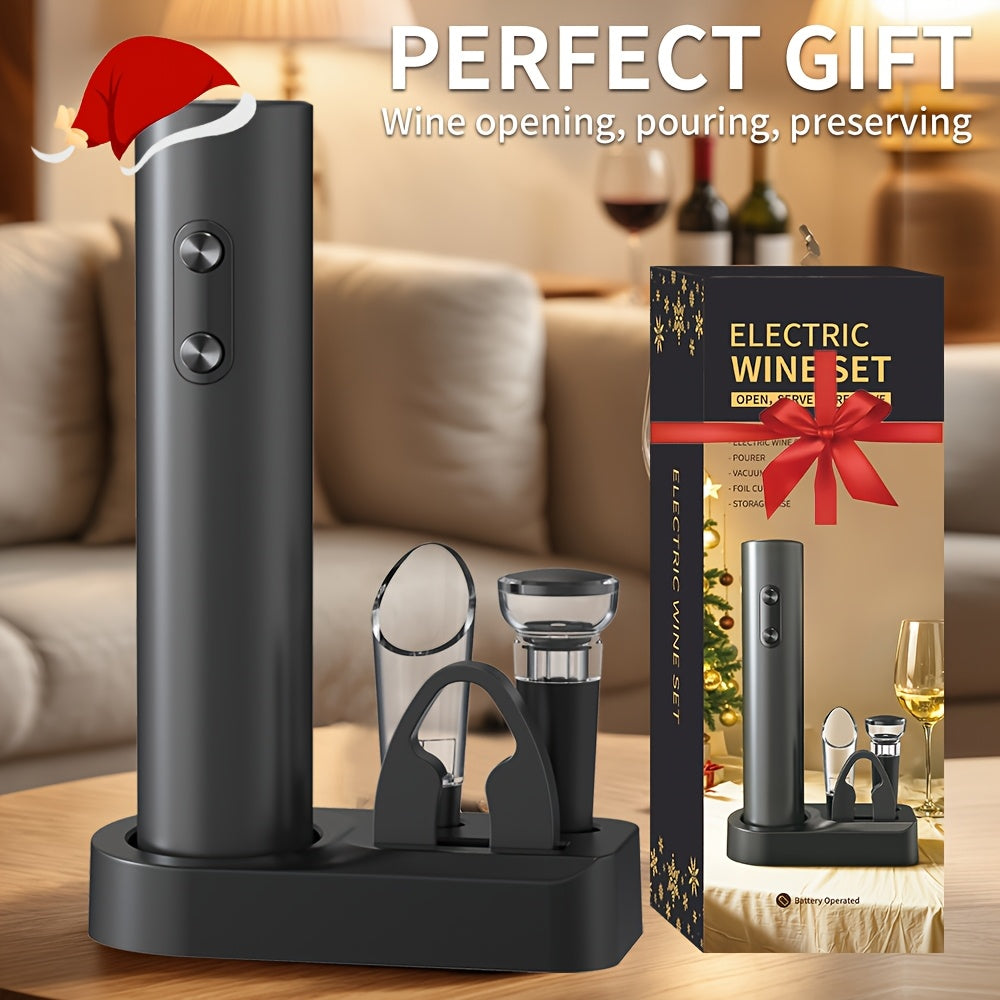 Electric Wine Opener Set with Vacuum Stopper and Pouring Accessories