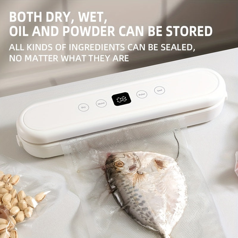 Selladora automática de vacío con pantalla digital para envasado de alimentos al vacío