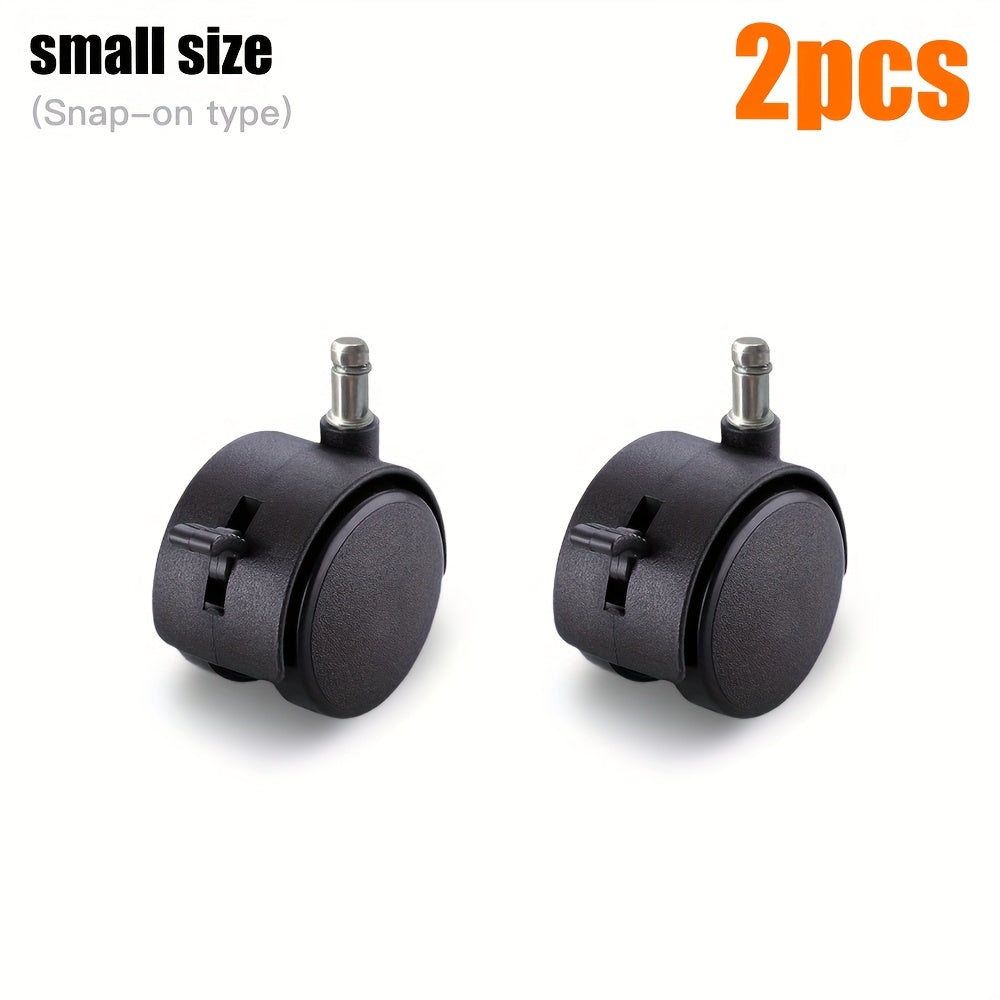 2 yoki 4 dona qora naylon ofis va o'yin kreslolarining oyoq rulolari, qulflash tormoz bilan