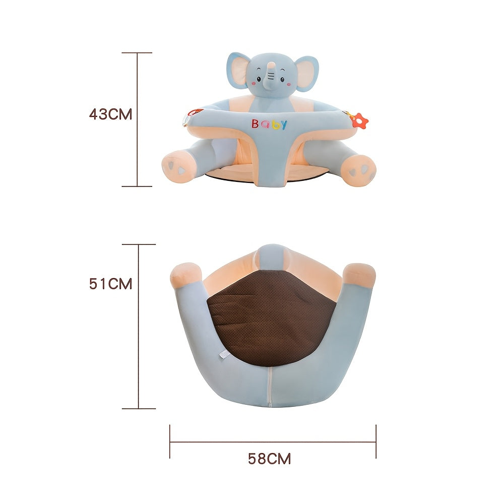 Kichkina bolalar uchun polstinalik o'rindiq 0-3 yoshdagi bolalar uchun, plyush shox va ayiq bilan quvvatli orqa tayanch
