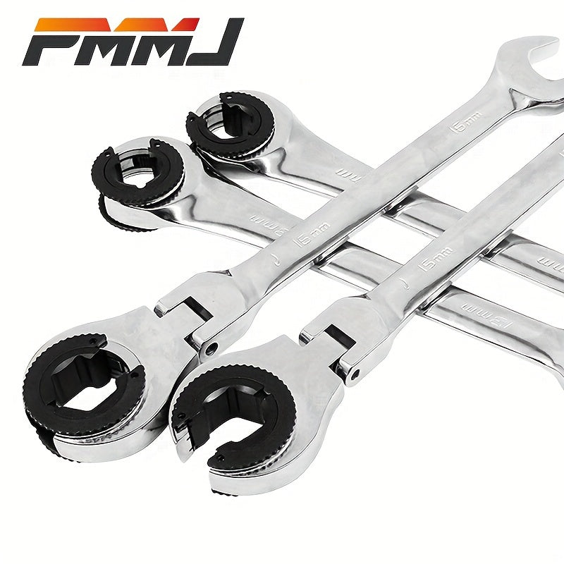 Тяжёлая 72-зубая метрическая трещотка с регулируемой головкой, металлический трубчатый разводной ключ