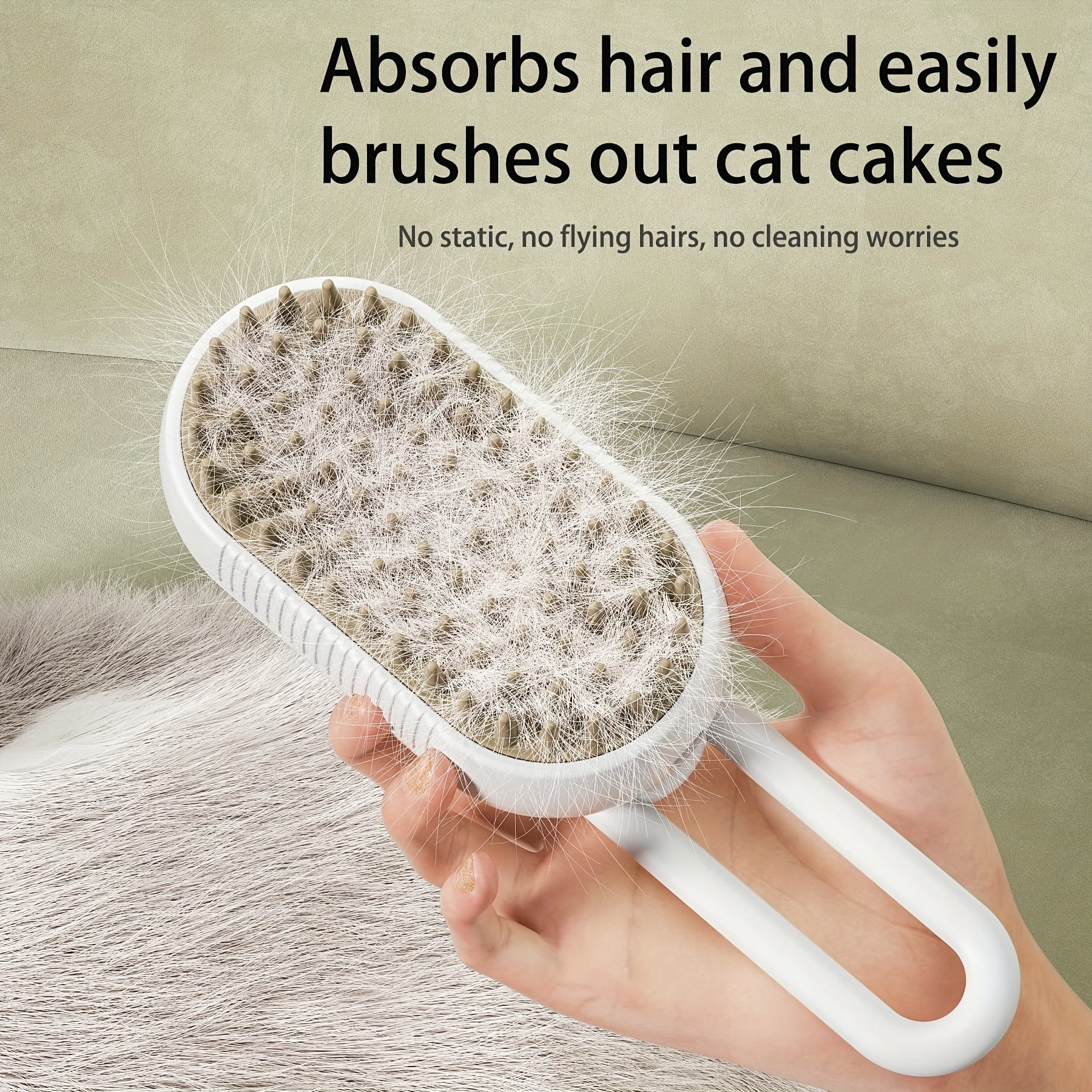 3-in-1 Pet Grooming Tool with Steam Brush, Spray, Hair Removal for Cats and Dogs