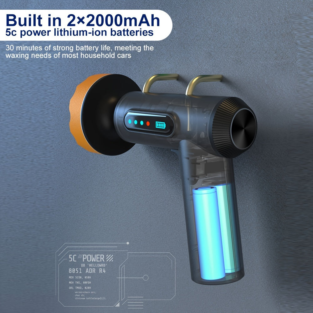 Cordless Car Buffer and Polisher Kit with USB Charging and Digital Display