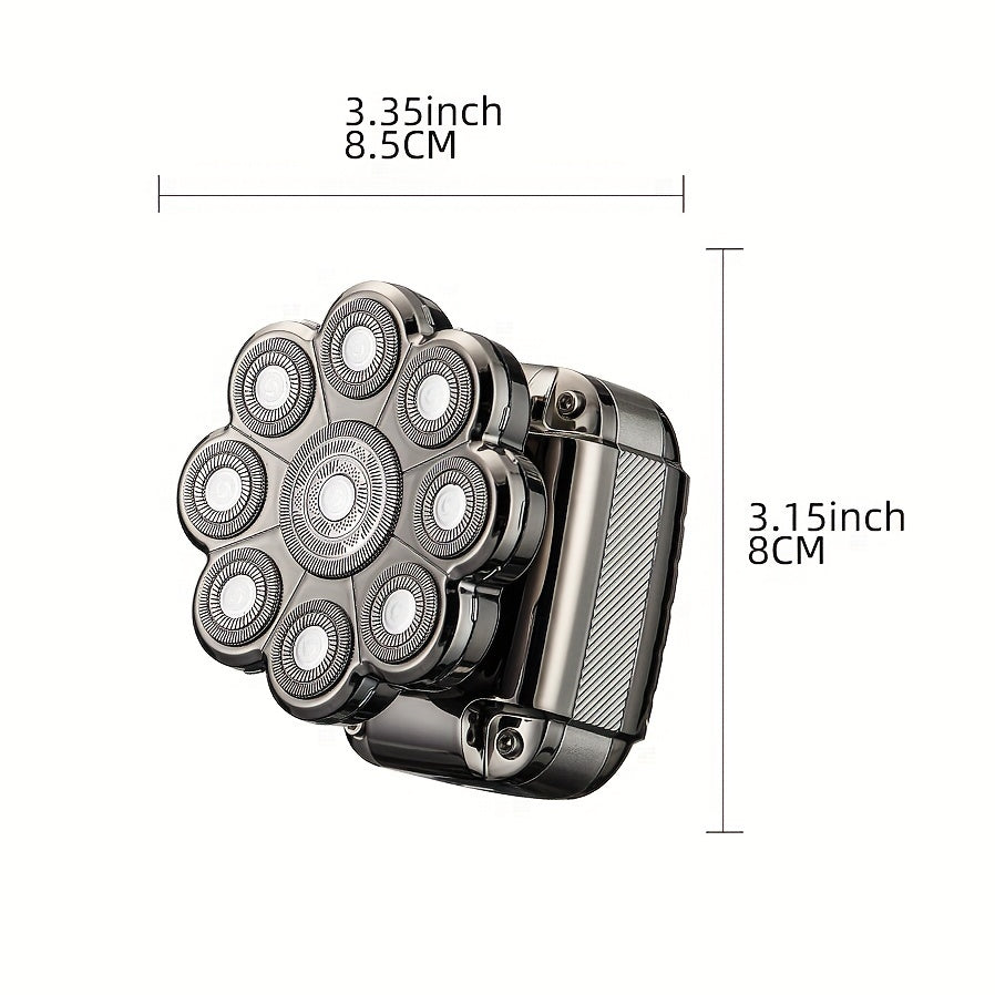 5-in-1 Elektr shaver erkaklar uchun, ajraladigan boshli, LCD displeyli soch kesgich, burun trimmeri, cho'tka, massajchi