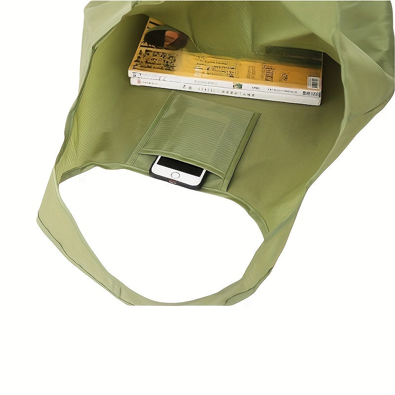 Qayta ishlatiladigan xarid sumkasi, yelka tasmasi bilan, mustahkam polyester materialidan tayyorlangan. Ushbu kvadrat oziq-ovqat sumkasi ko'p maqsadli saqlash va sayohat uchun mukammaldir. Keng qo'llaniladigan uy-ro'zg'or buyumi.