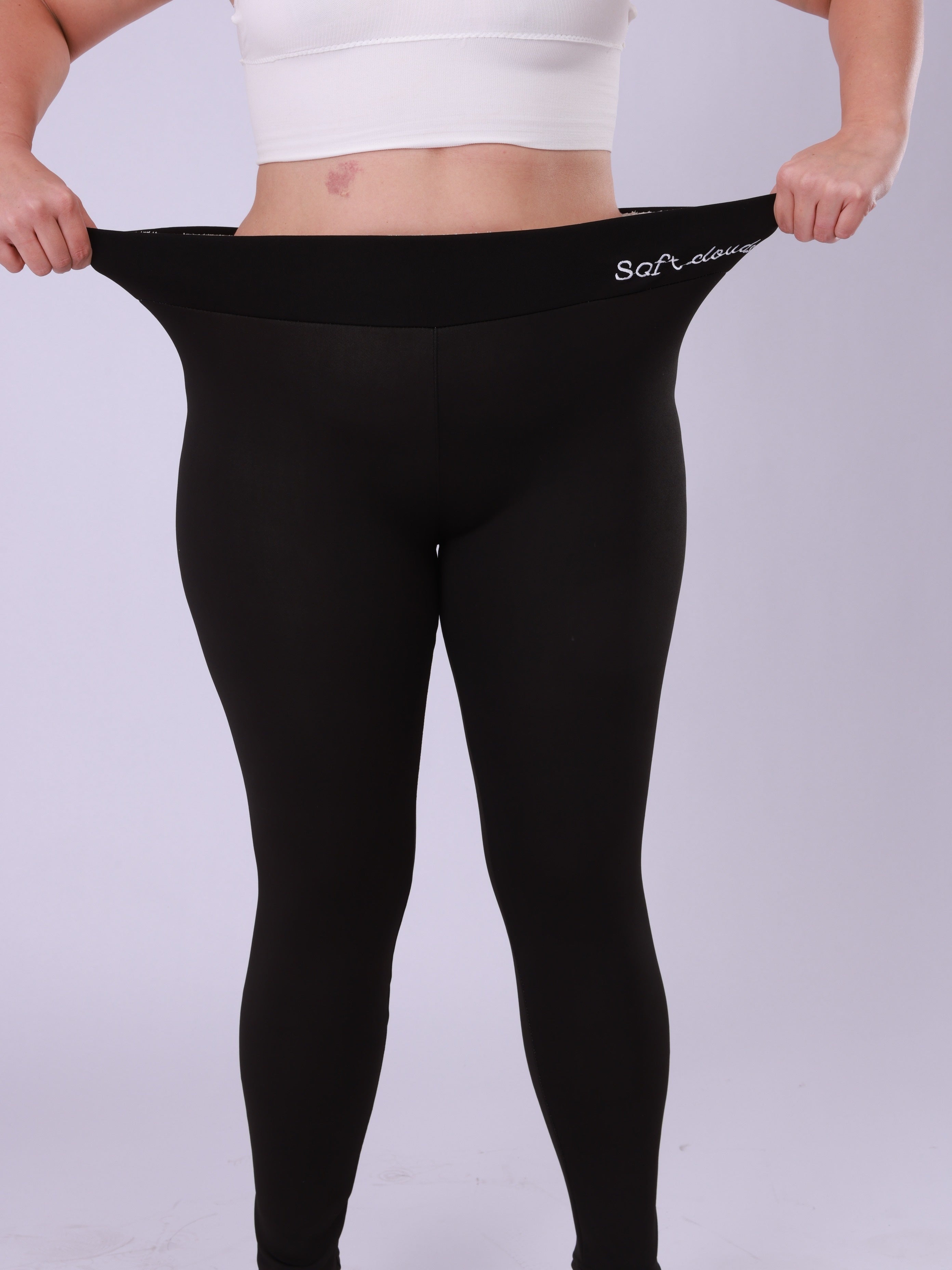 Женские леггинсы большого размера с флисовой подкладкой, высокая талия, теплые и толстые, зимние, темно-синий