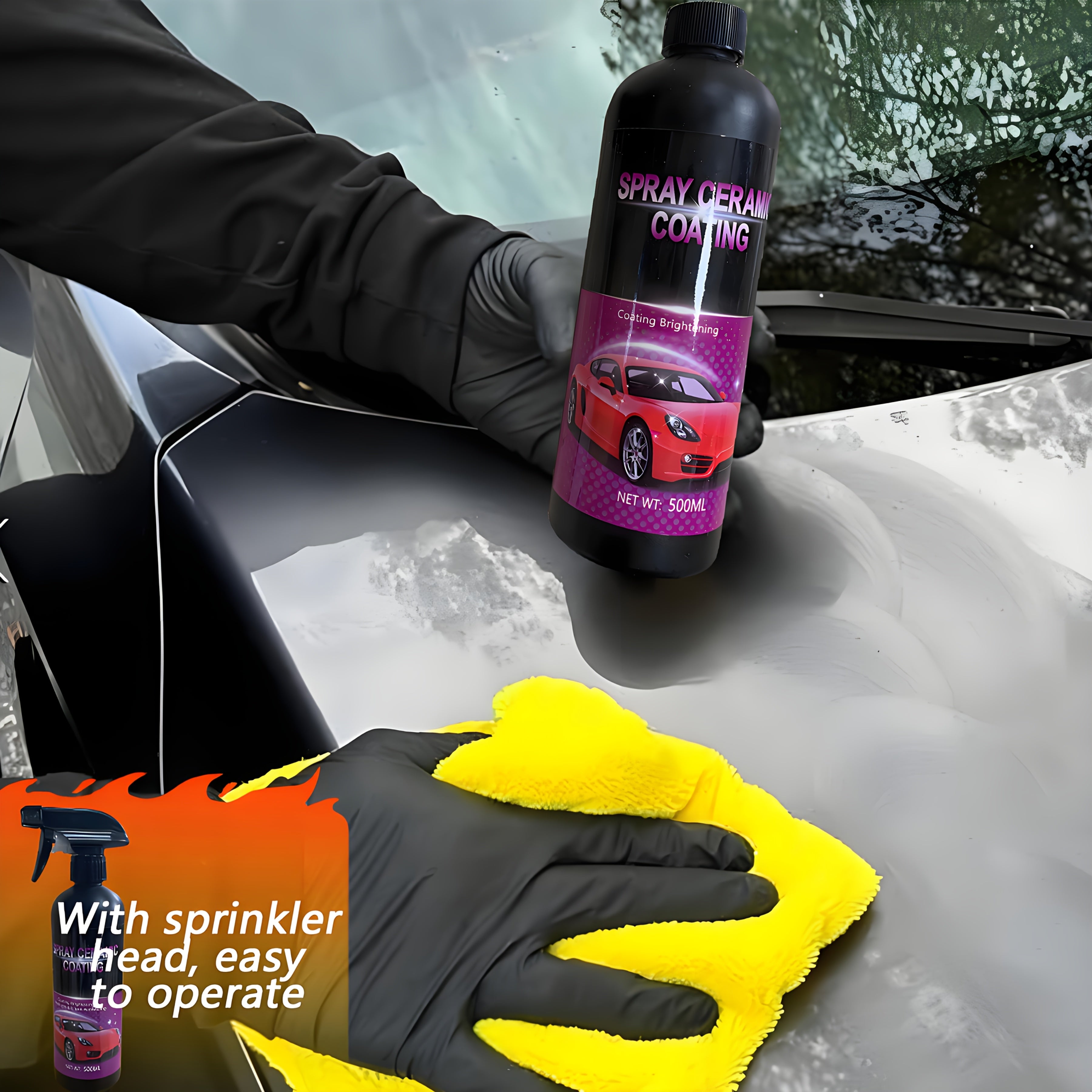 Universal Avtomobil Keramik Qoplama Spreyi 500ml Tez-Sozlash Barqaror Himoya