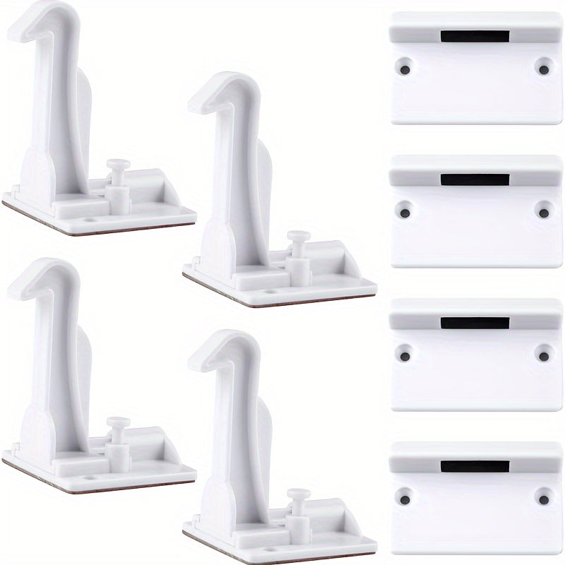 8 Child Safety Cabinet Locks ABS Phthalate-Free No-Drill Invisible Drawer Locks