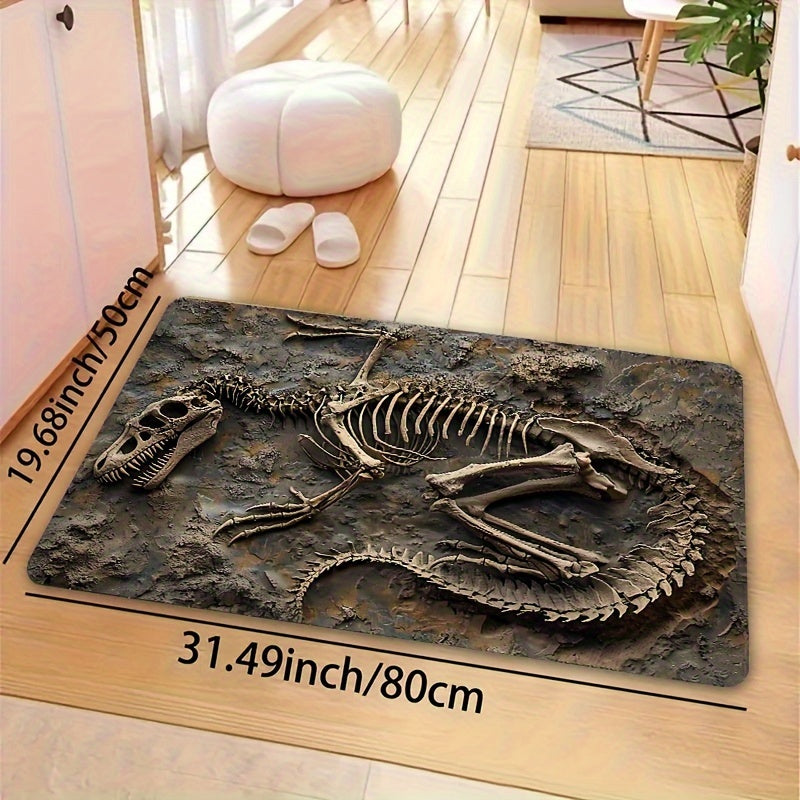 Dinosaur Fossil Area Rug Thick Soft Machine Washable Indoor Decor Mat