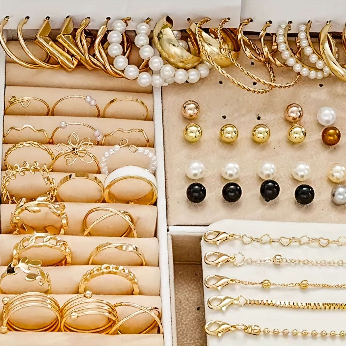 Ювелирный набор из 86 предметов для женщин с ожерельями, серьгами, кольцами, браслетами для повседневной носки и вечеринок