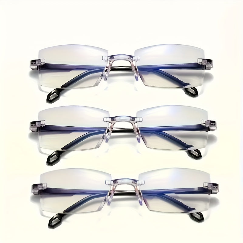 Set of 3 Unisex Reading Glasses with Double-Light Technology for Near and Far Vision