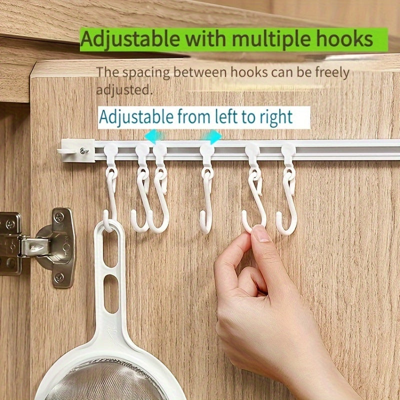 Juego de ganchos de cocina flexibles sin taladro con ganchos en S deslizantes para armarios y paredes