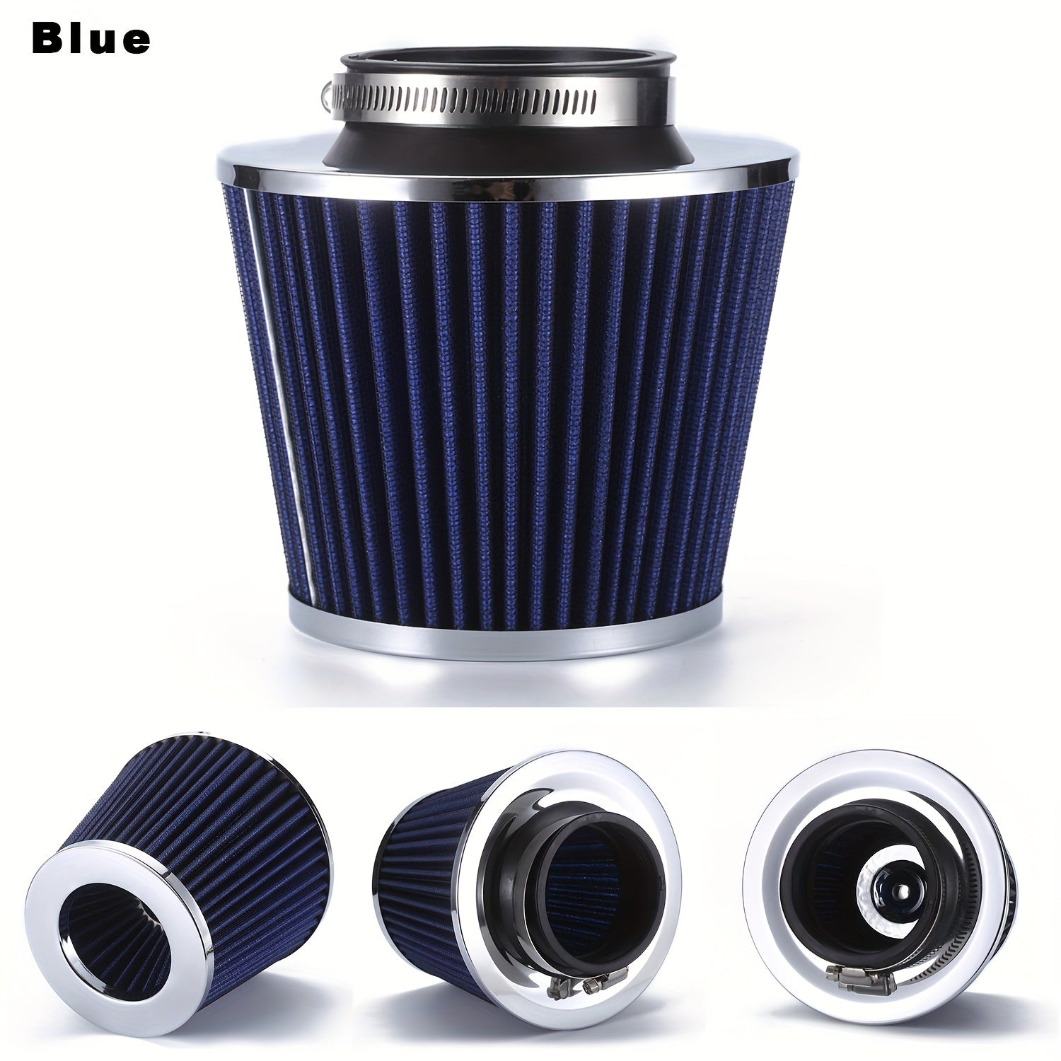 Universal 76mm High Flow Cold Air Intake Filter for Car Engine