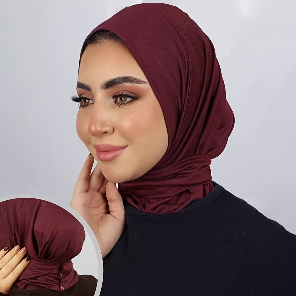 Modest Hijabs Elastic Full Coverage Shawl Headscarf Ramadan Muslim Ladies Neck Prayer Wrap